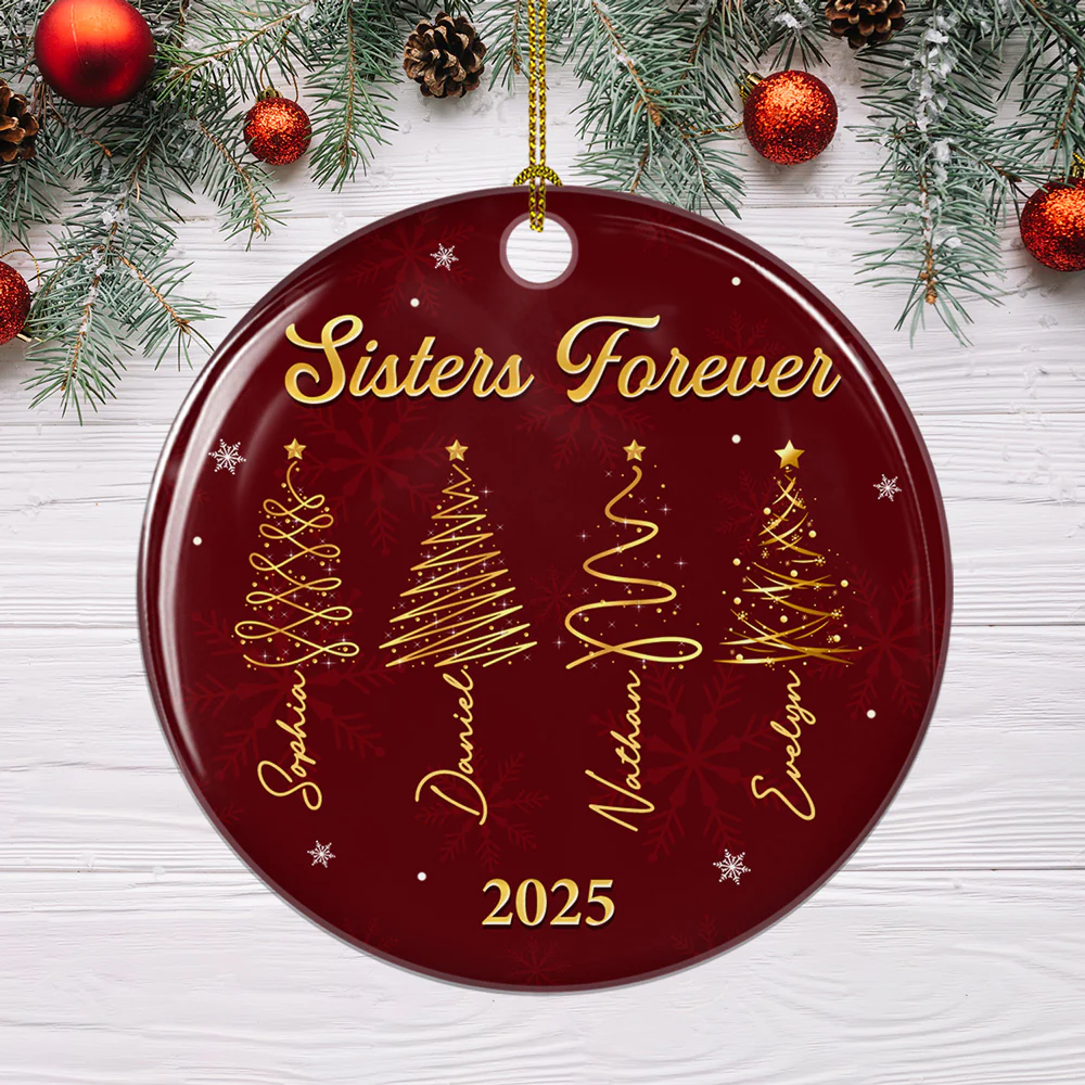 Gift For Friends 2025 - Personalized Custom Ceramic Ornament - Image 2