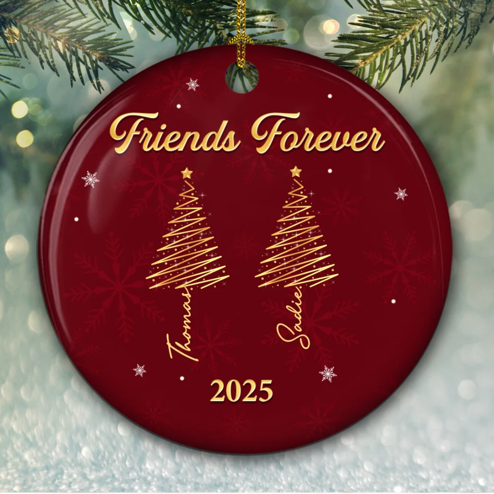 Gift For Friends 2025 - Personalized Custom Ceramic Ornament - Image 6