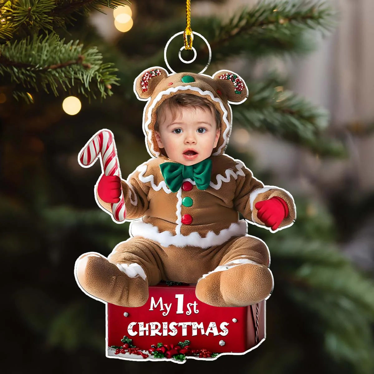 Ginger Baby Christmas - Personalized Custom Acrylic Ornament - Image 5