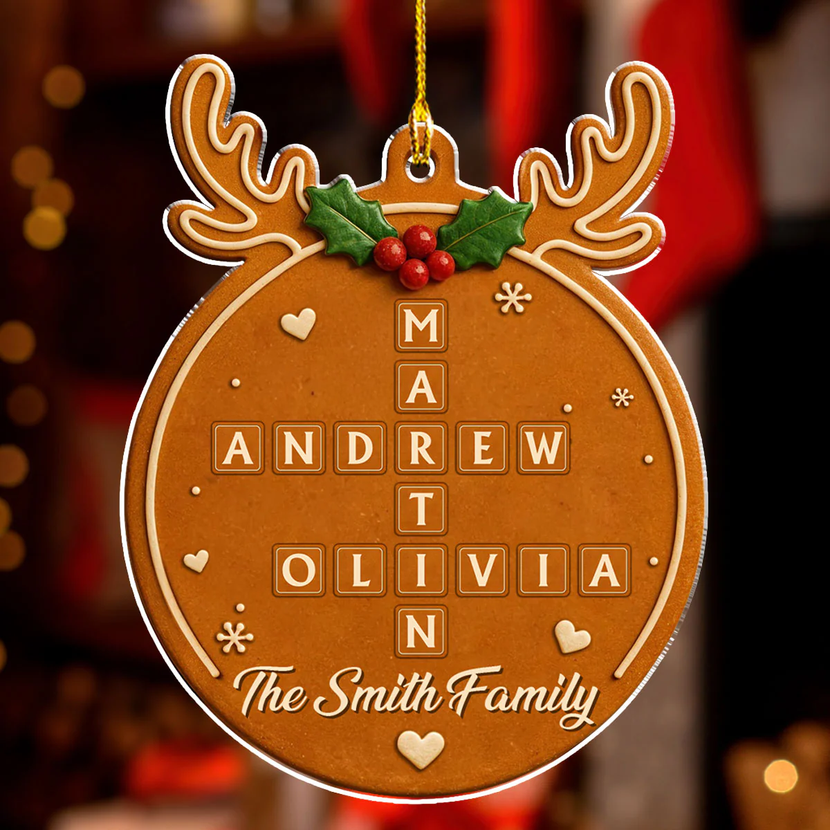Ginger Bread - Personalized Custom Acrylic Ornament - Image 2