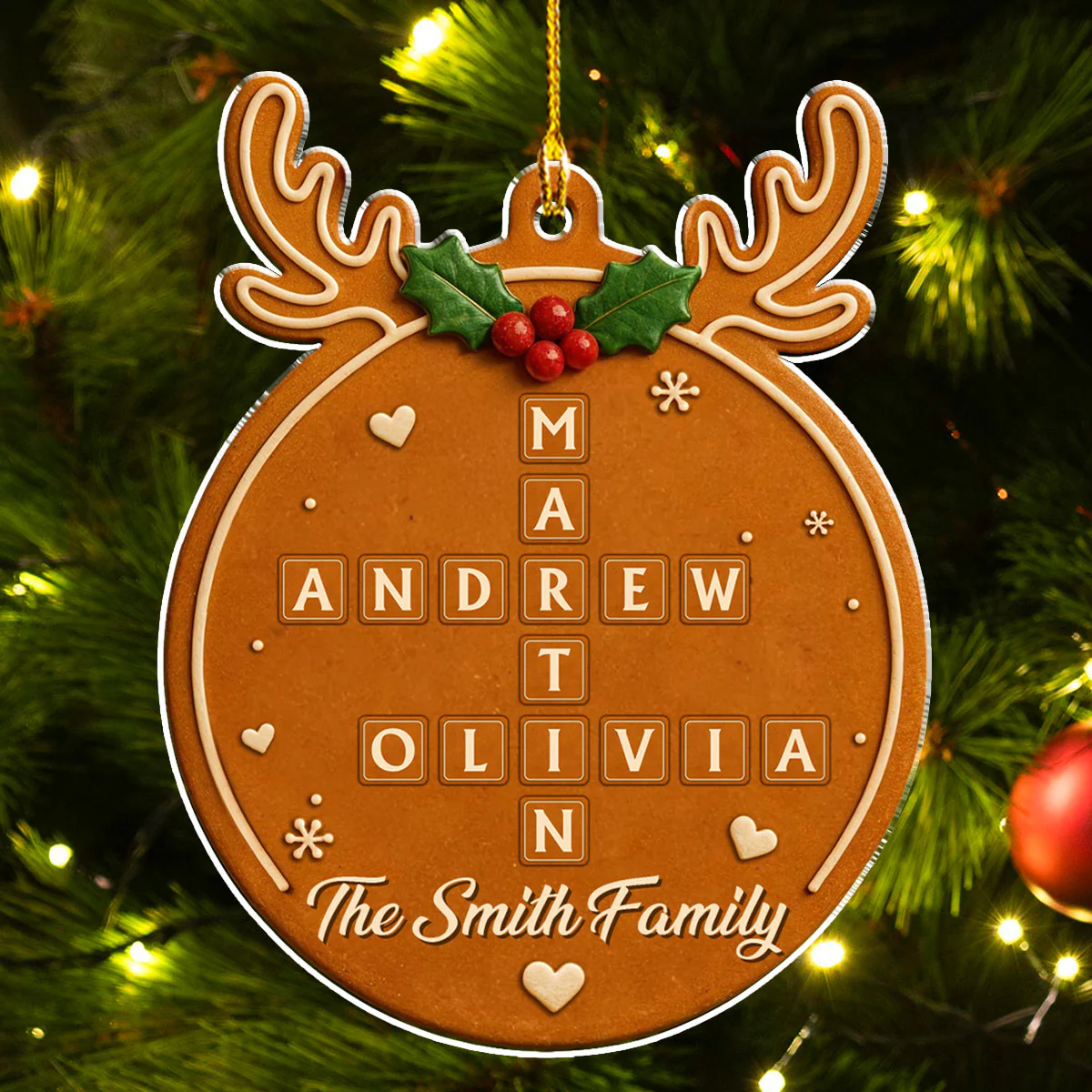 Ginger Bread - Personalized Custom Acrylic Ornament - Image 3