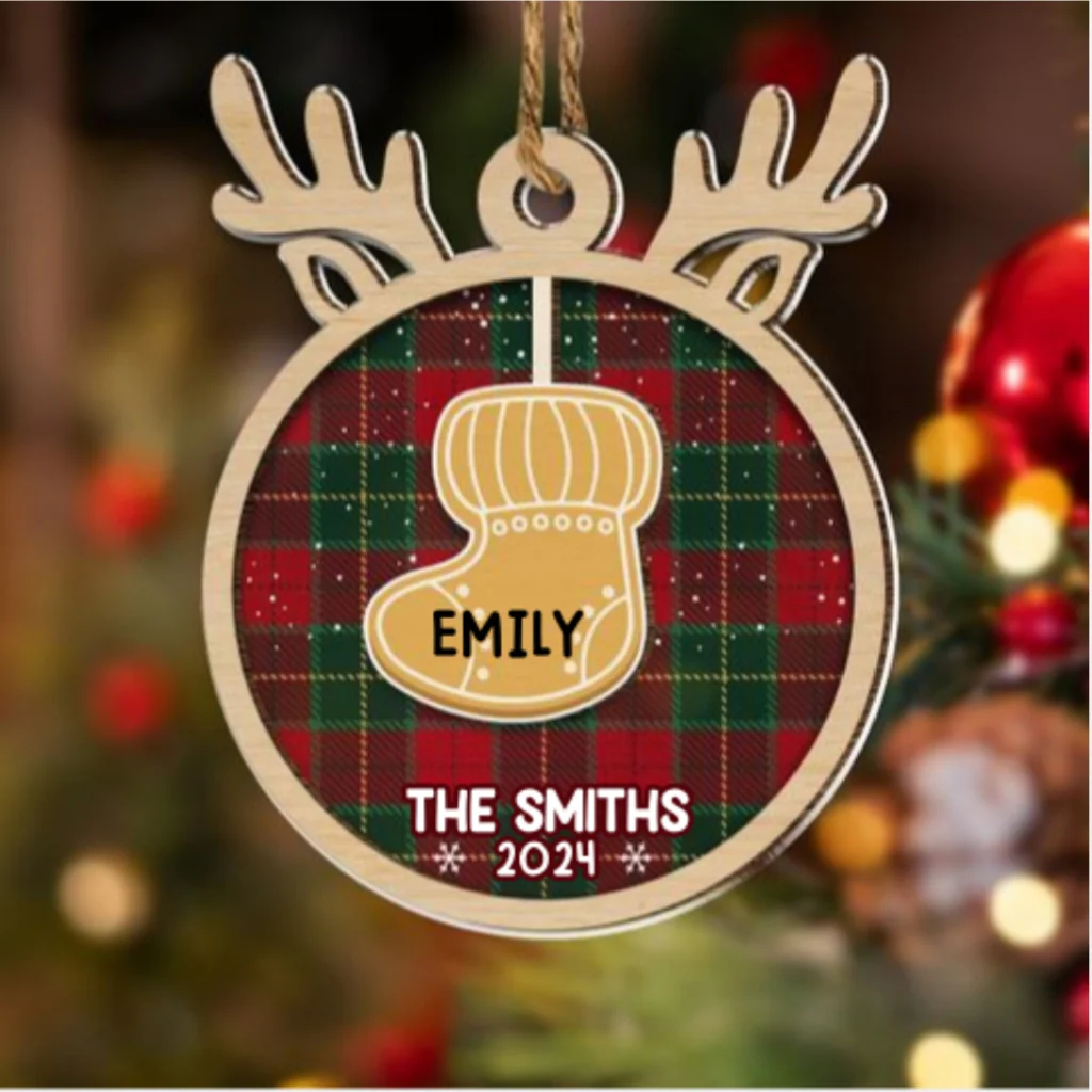 Ginger Family Christmas - Personalized Custom Wood And Acrylic Ornament - Image 6