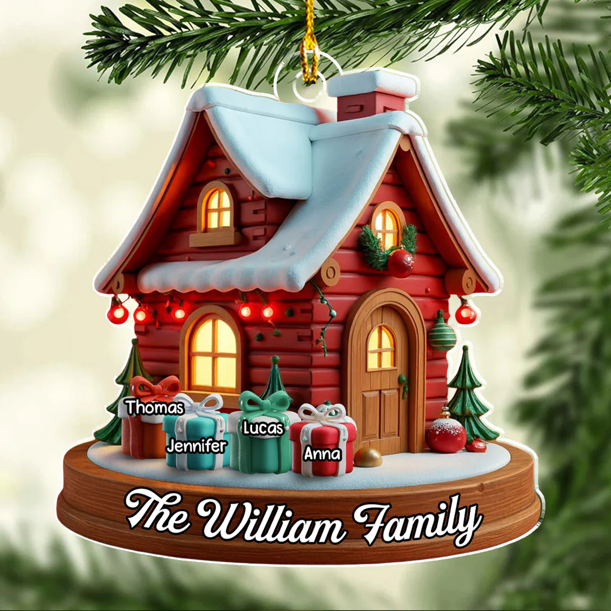 Ginger House - Personalized Custom 3D Effect Acrylic Ornament - Image 4