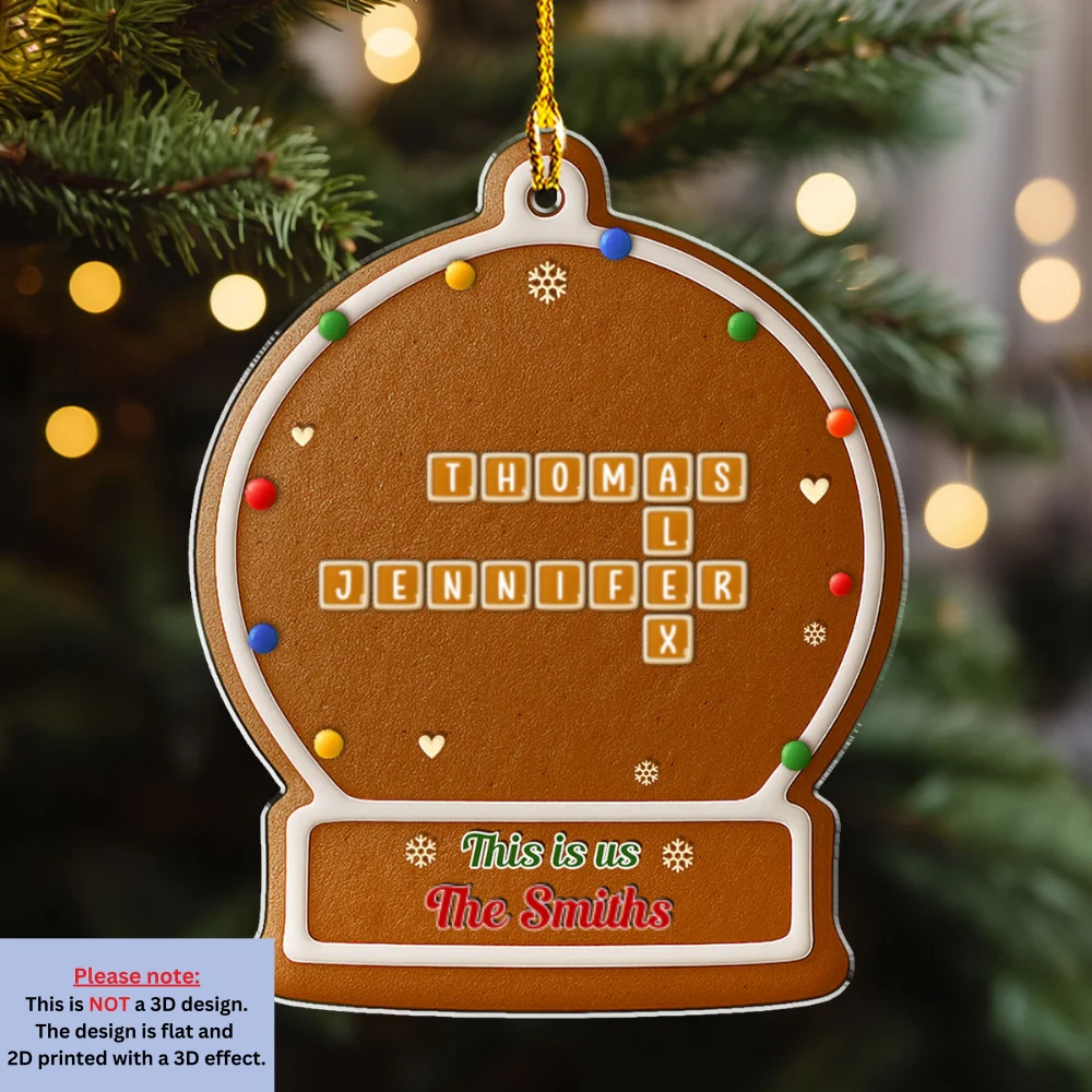 Gingerbread Ball - Personalized Custom 3D Effect Acrylic Ornament - Image 7