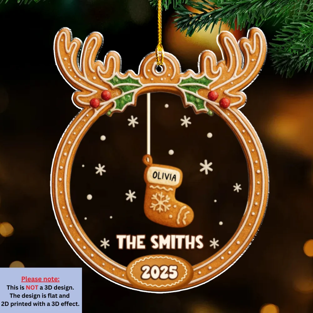Gingerbread Christmas Memories - Personalized Custom Acrylic Ornament - Image 7