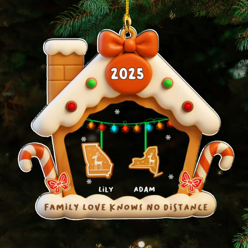 Gingerbread Home Across The Mile - Personalized Custom Acrylic Ornament - Image 6