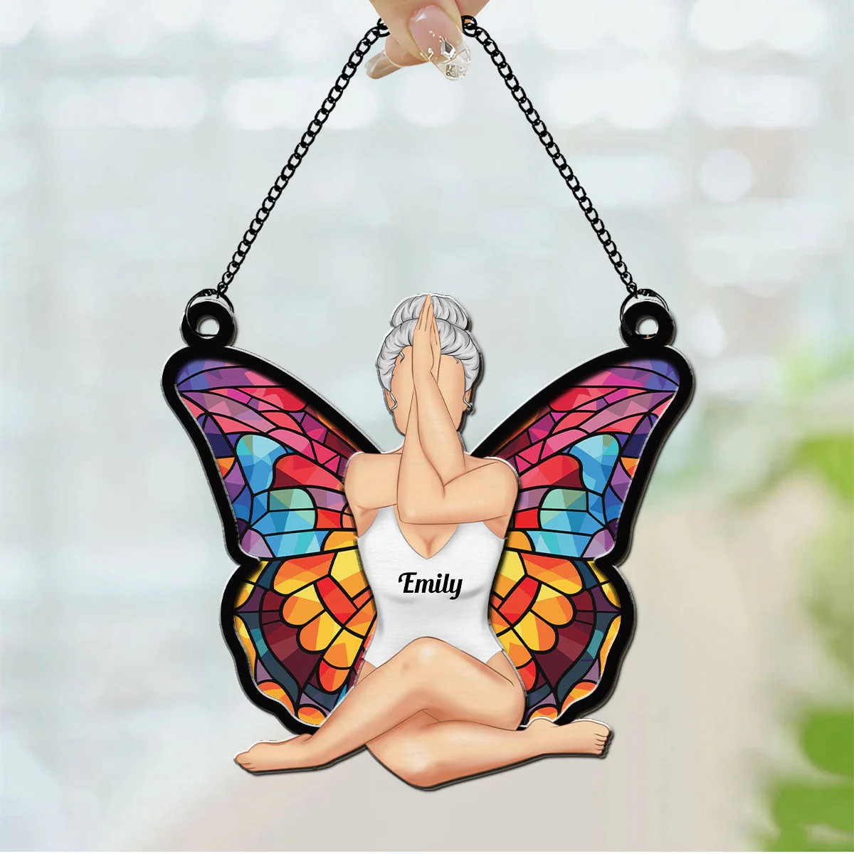 Girl Butterfly - Personalized Custom Suncatcher - Image 3