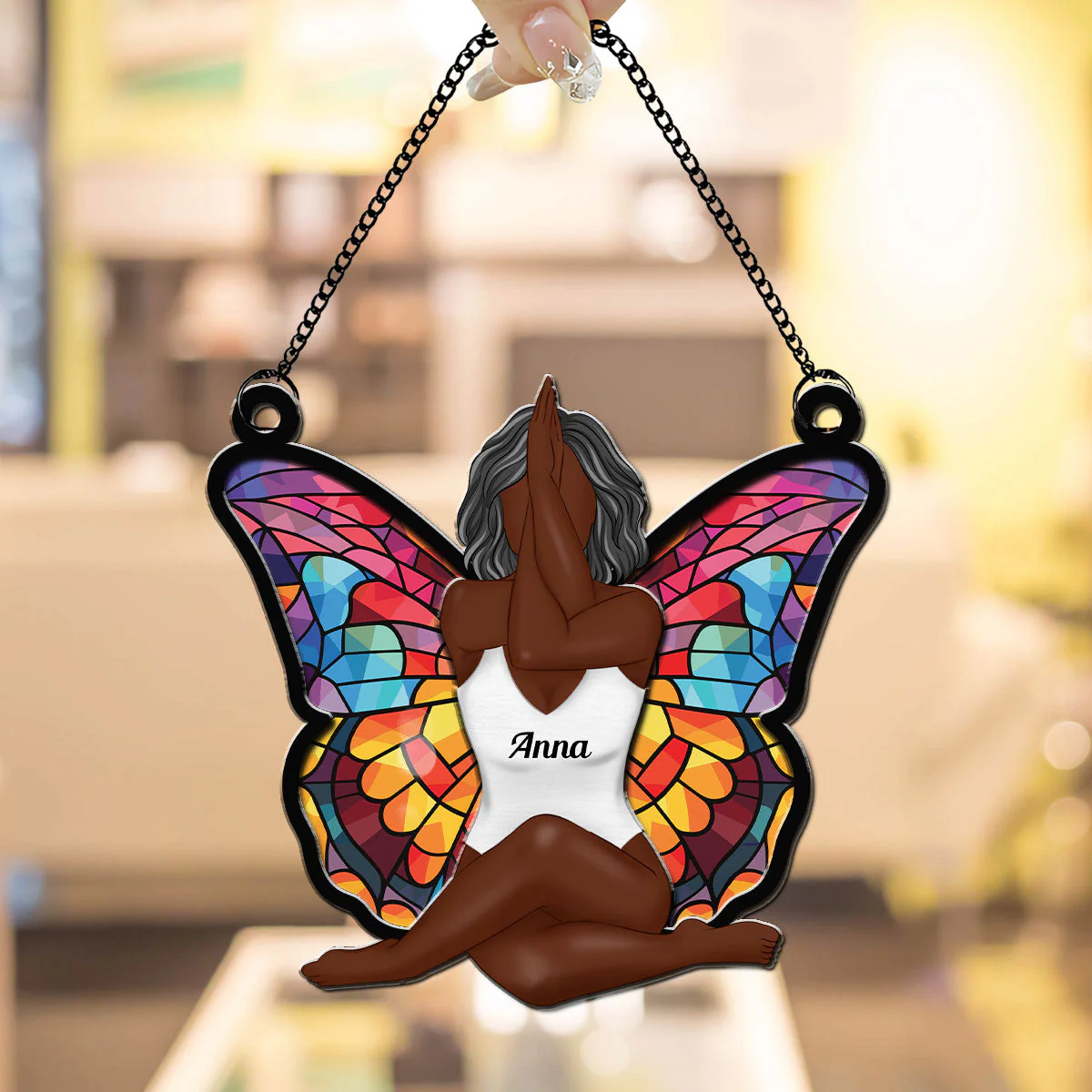 Girl Butterfly - Personalized Custom Suncatcher - Image 4