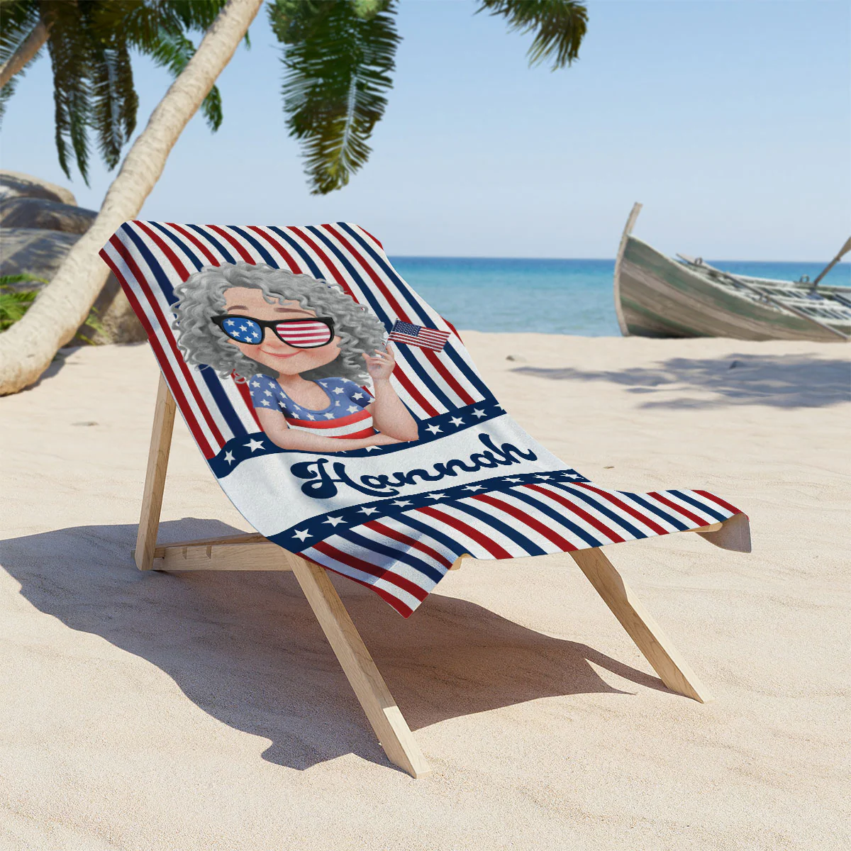 Girl Loves Beach - Personalized Custom Beach Towel - Image 5