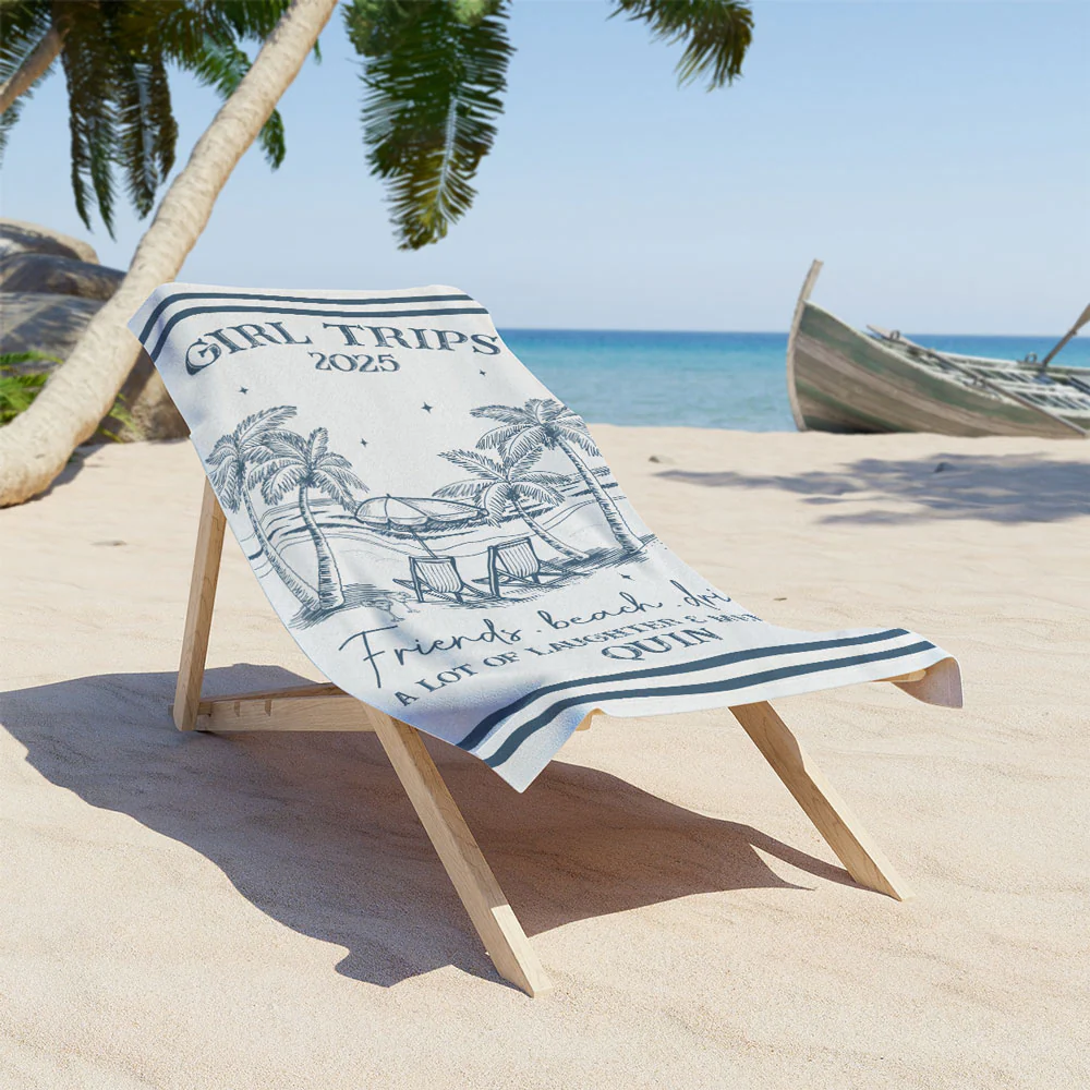 Girl Trips - Personalized Custom Beach Towel - Image 3