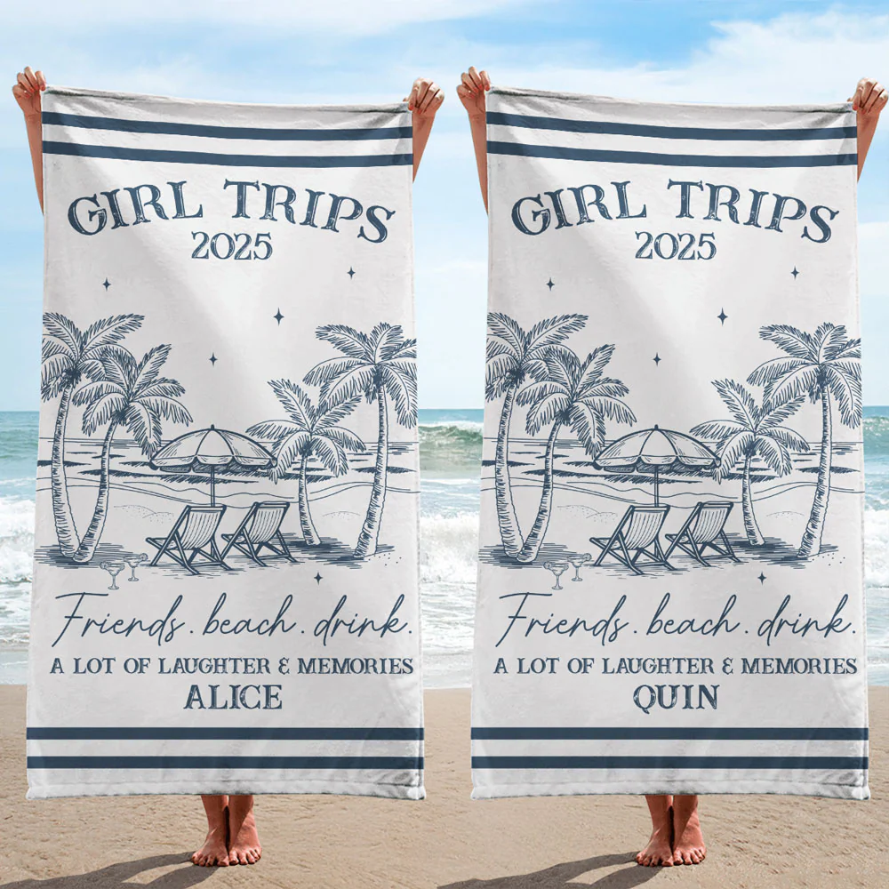 Girl Trips - Personalized Custom Beach Towel - Image 4