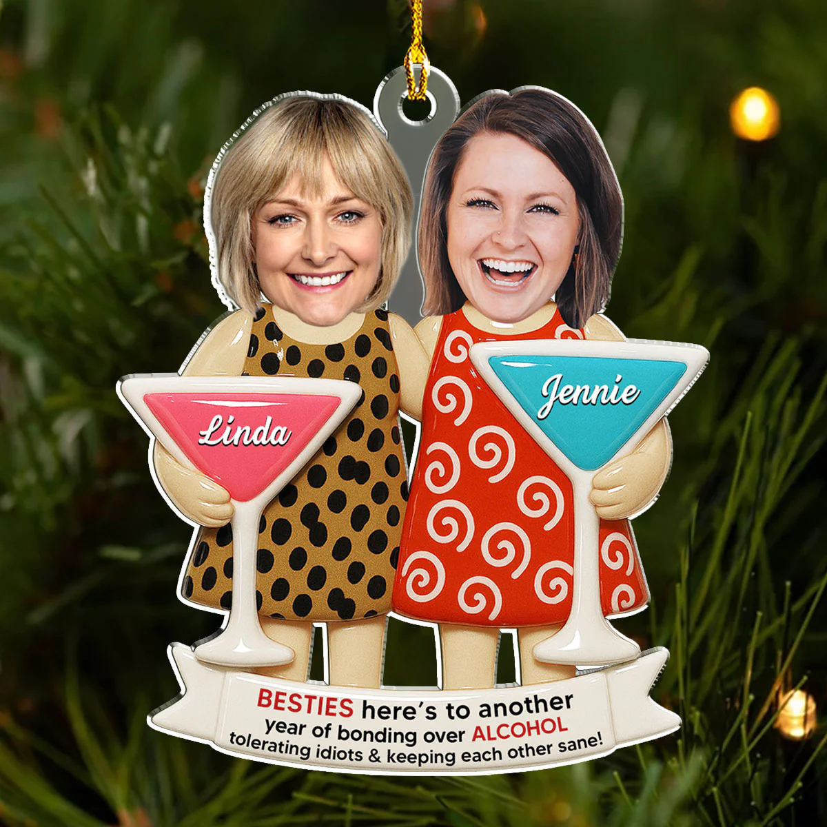 Girls Night - Personalized Custom Acrylic Ornament - Image 2