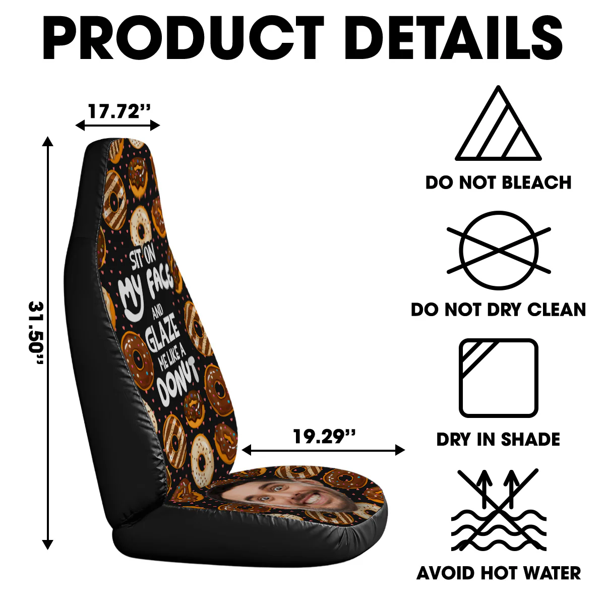 Glaze Me Like A Donut - Personalized Custom Car Seat Cover - Image 5