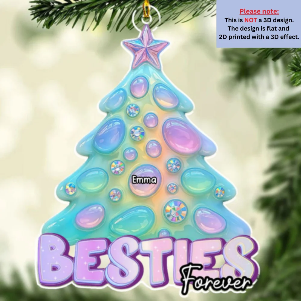 Glitter Christmas Tree Version 2 - Personalized Custom Acrylic Ornament - Image 7