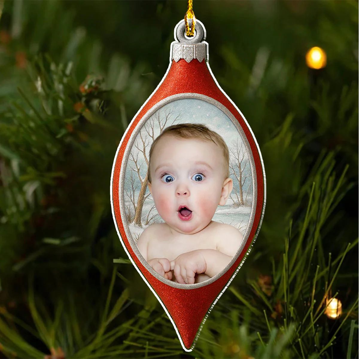 Glowing LED - Personalized Custom Acrylic Ornament - Image 3