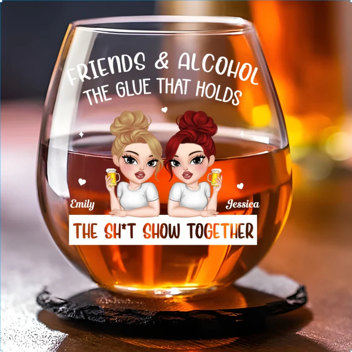 Glue For This Wild Show - Personalized Custom Wine Glass - Image 5