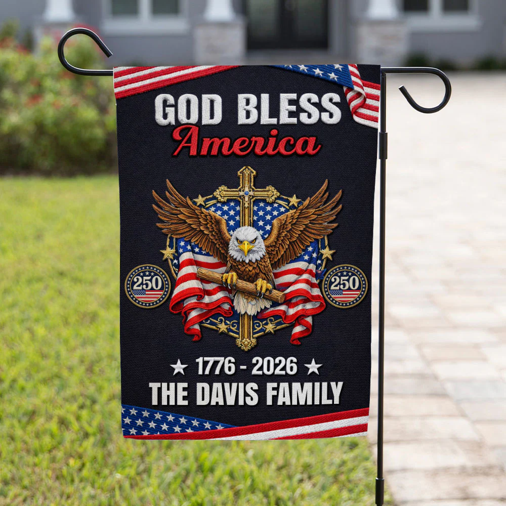 God Bless All - Personalized 3D Effect Custom Flag - Image 4