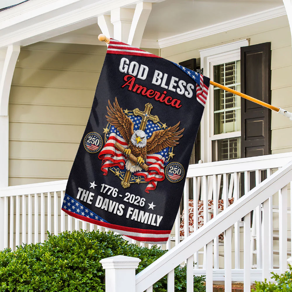 God Bless All - Personalized 3D Effect Custom Flag - Image 5