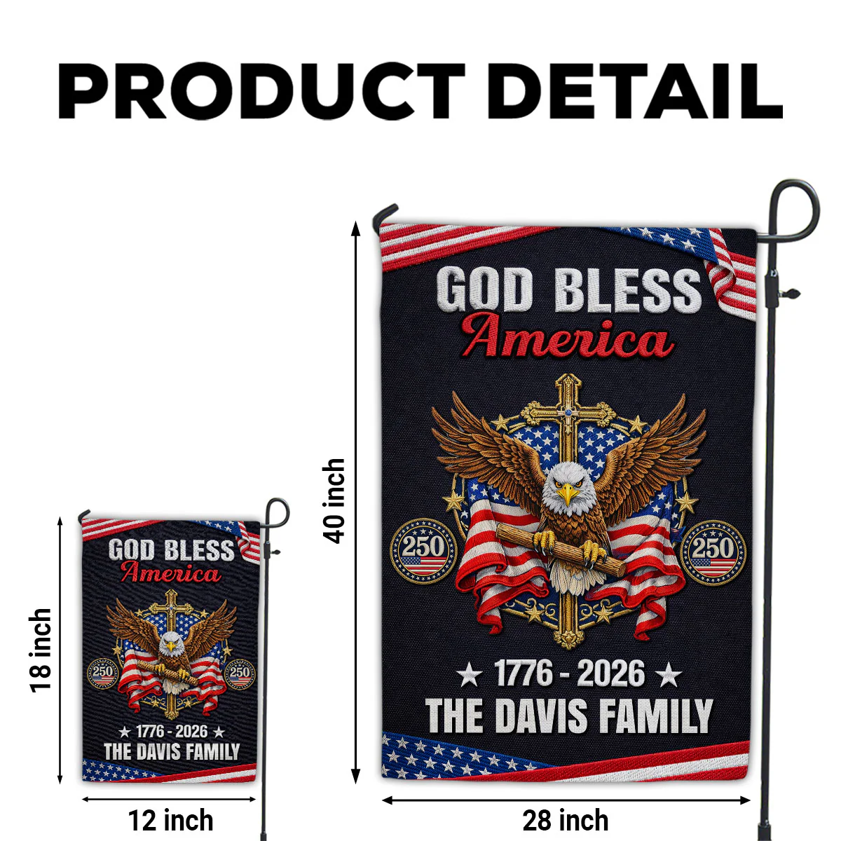 God Bless All - Personalized 3D Effect Custom Flag - Image 6