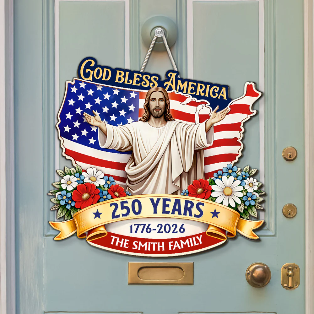 God Bless America - Personalized Custom Wood Sign - Image 2