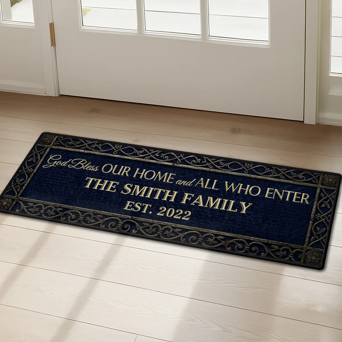 God Bless Our Home - Personalized Custom Runner Rug