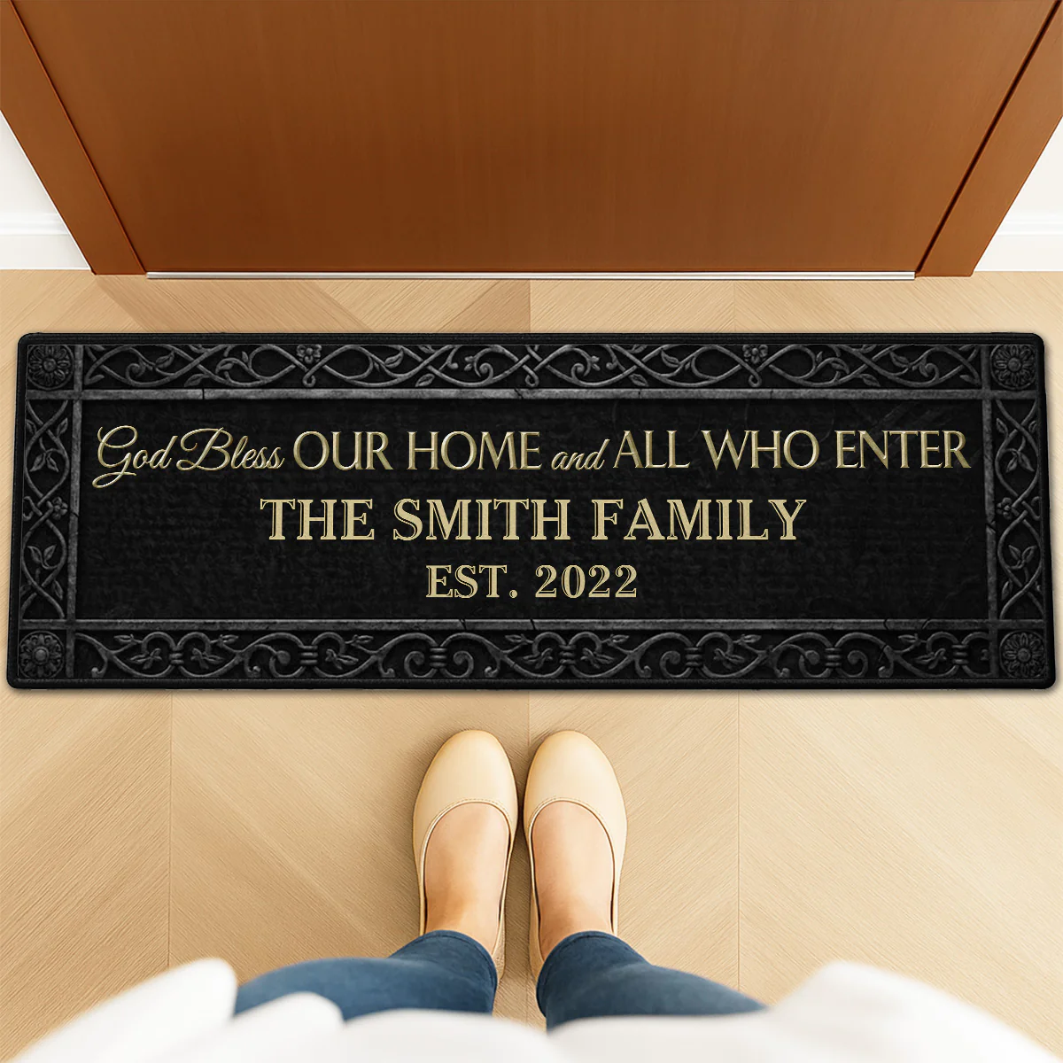 God Bless Our Home - Personalized Custom Runner Rug - Image 3