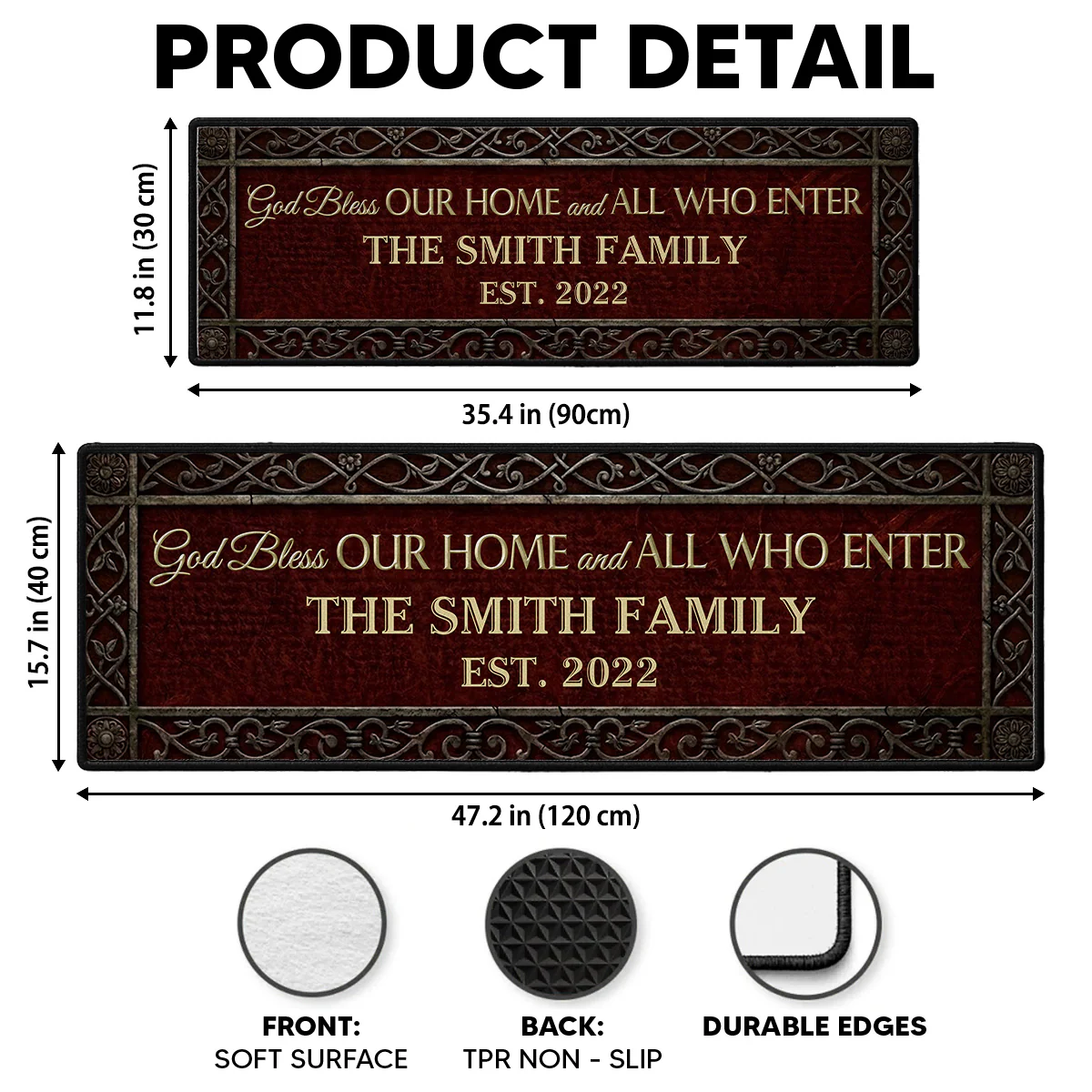 God Bless Our Home - Personalized Custom Runner Rug - Image 4