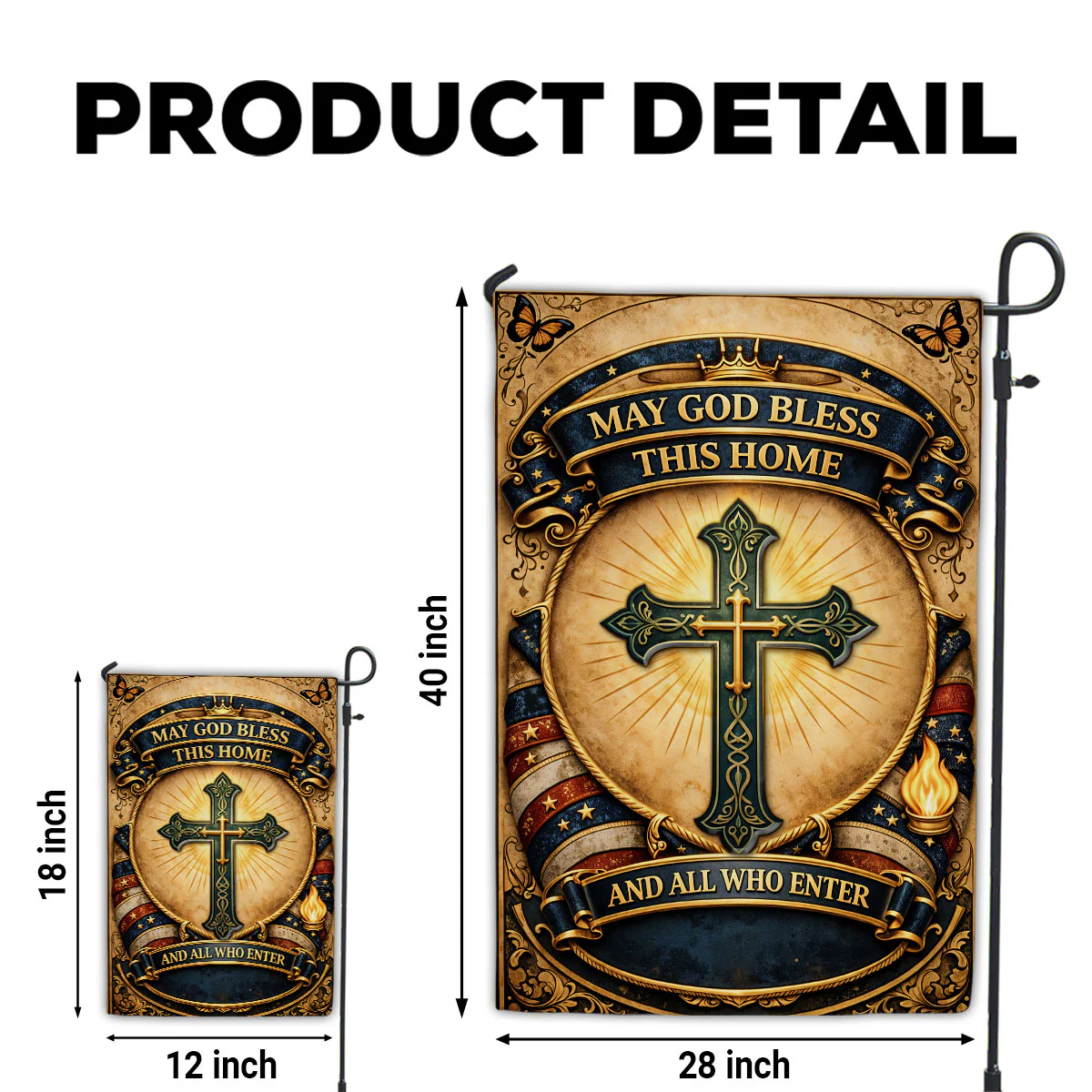 God Bless This Home - Personalized 3D Effect Custom Flag - Image 6