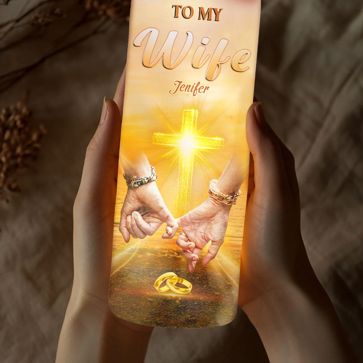 God Blessed The Broken Road - Personalized Custom Bottle Lamp - Image 3