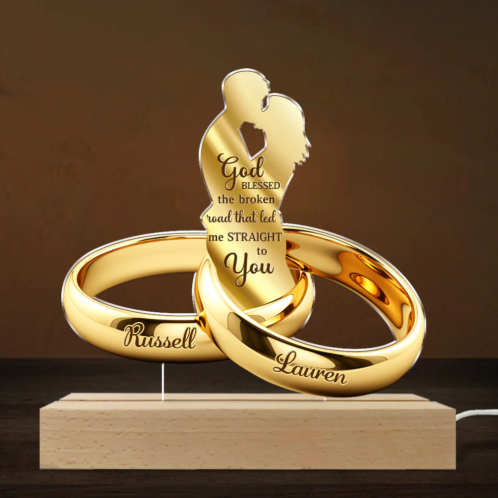 God Blessed The Broken Road - Personalized Custom LED Light - Image 4