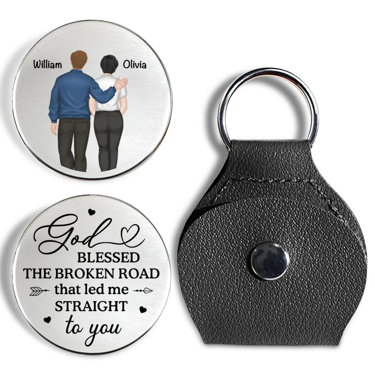 God Blessed The Broken Road - Personalized Custom Pocket Hug - Image 6