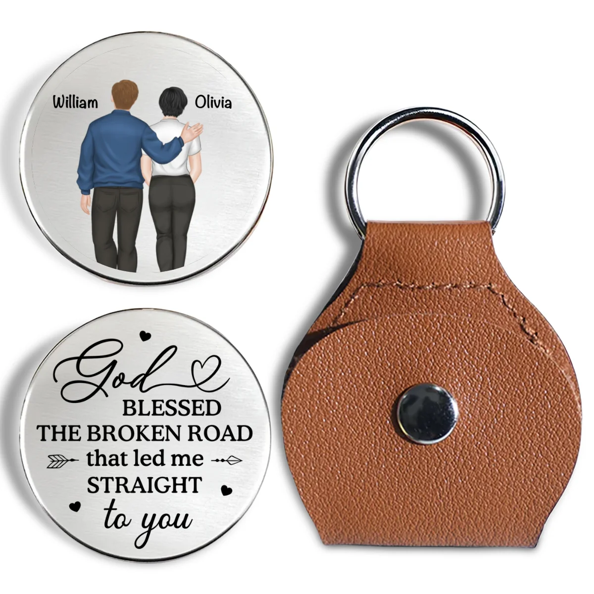 God Blessed The Broken Road - Personalized Custom Pocket Hug - Image 7