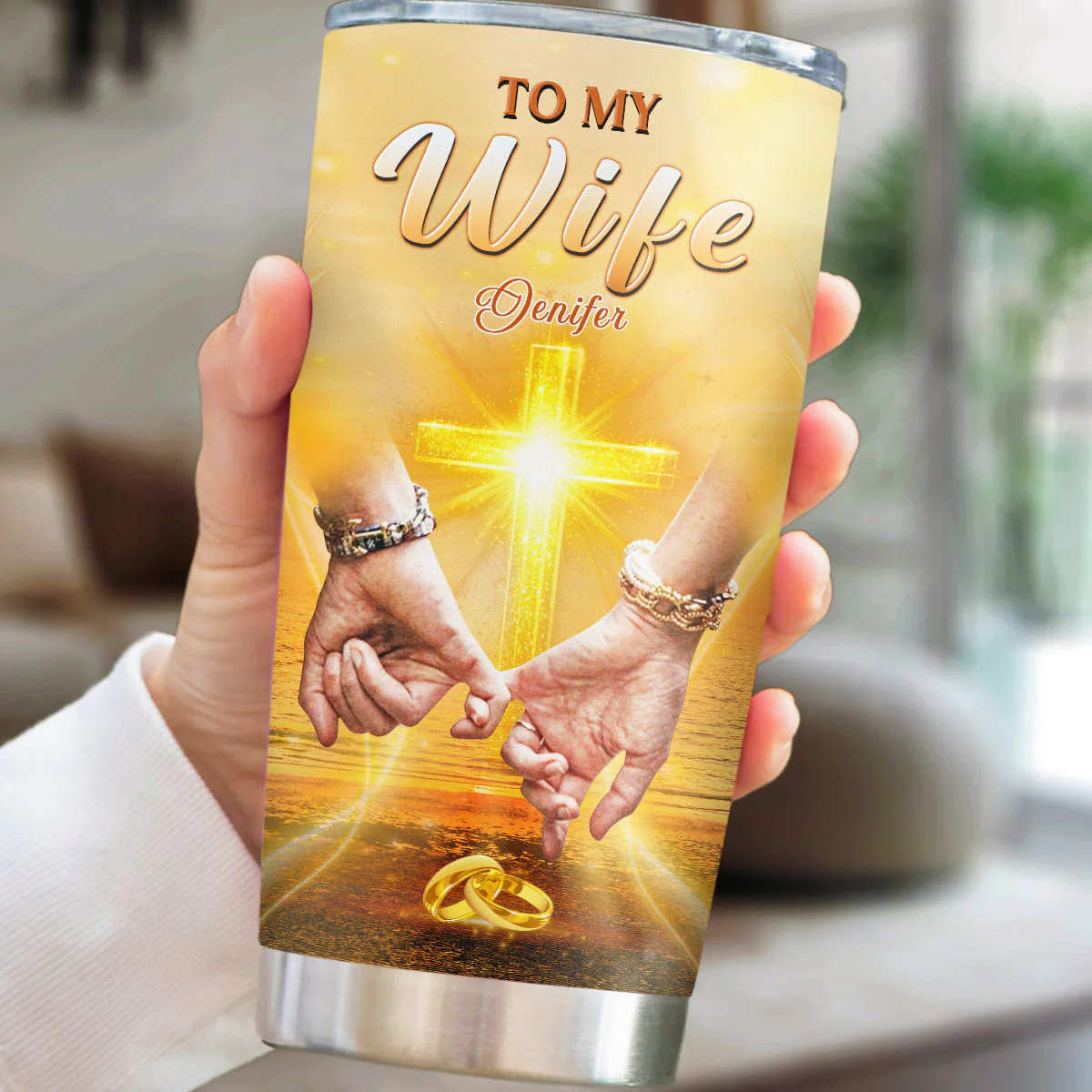 God Blessed You And Me - Personalized Custom Tumbler - Image 5