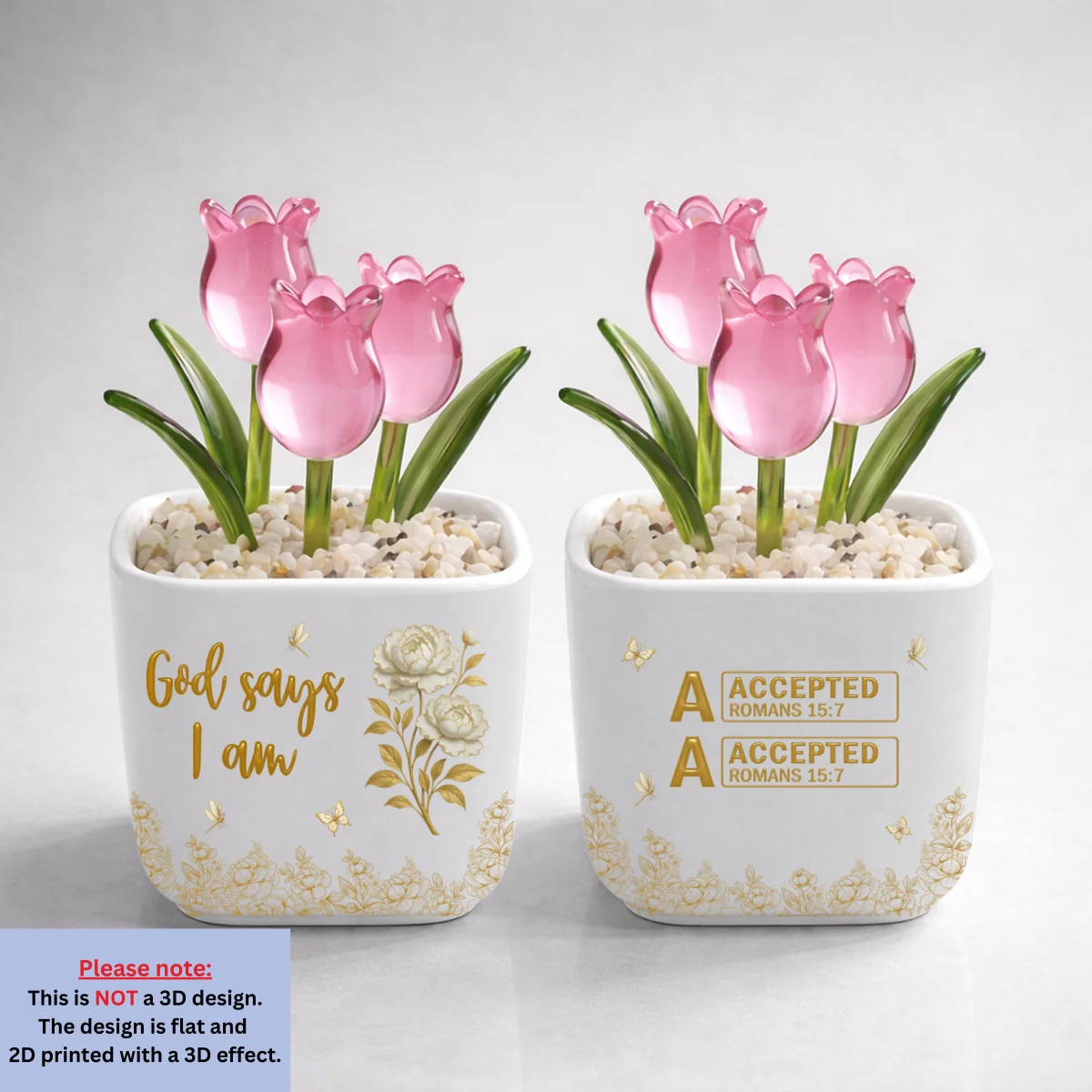 God Day I Am - Personalized Custom Glass Everlasting Tulips - Image 8