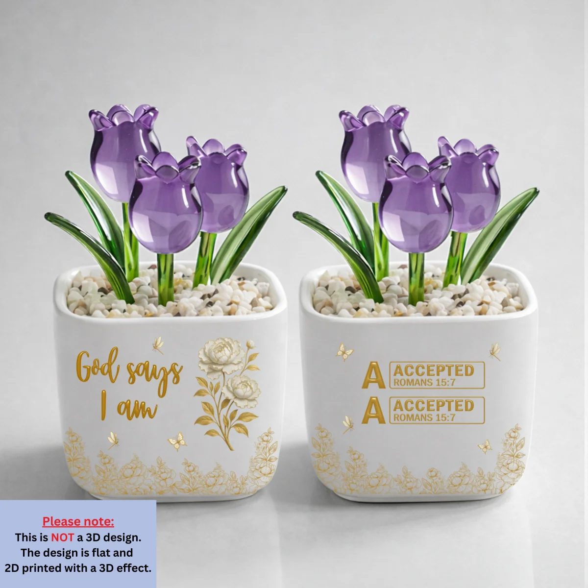 God Day I Am - Personalized Custom Glass Everlasting Tulips - Image 9