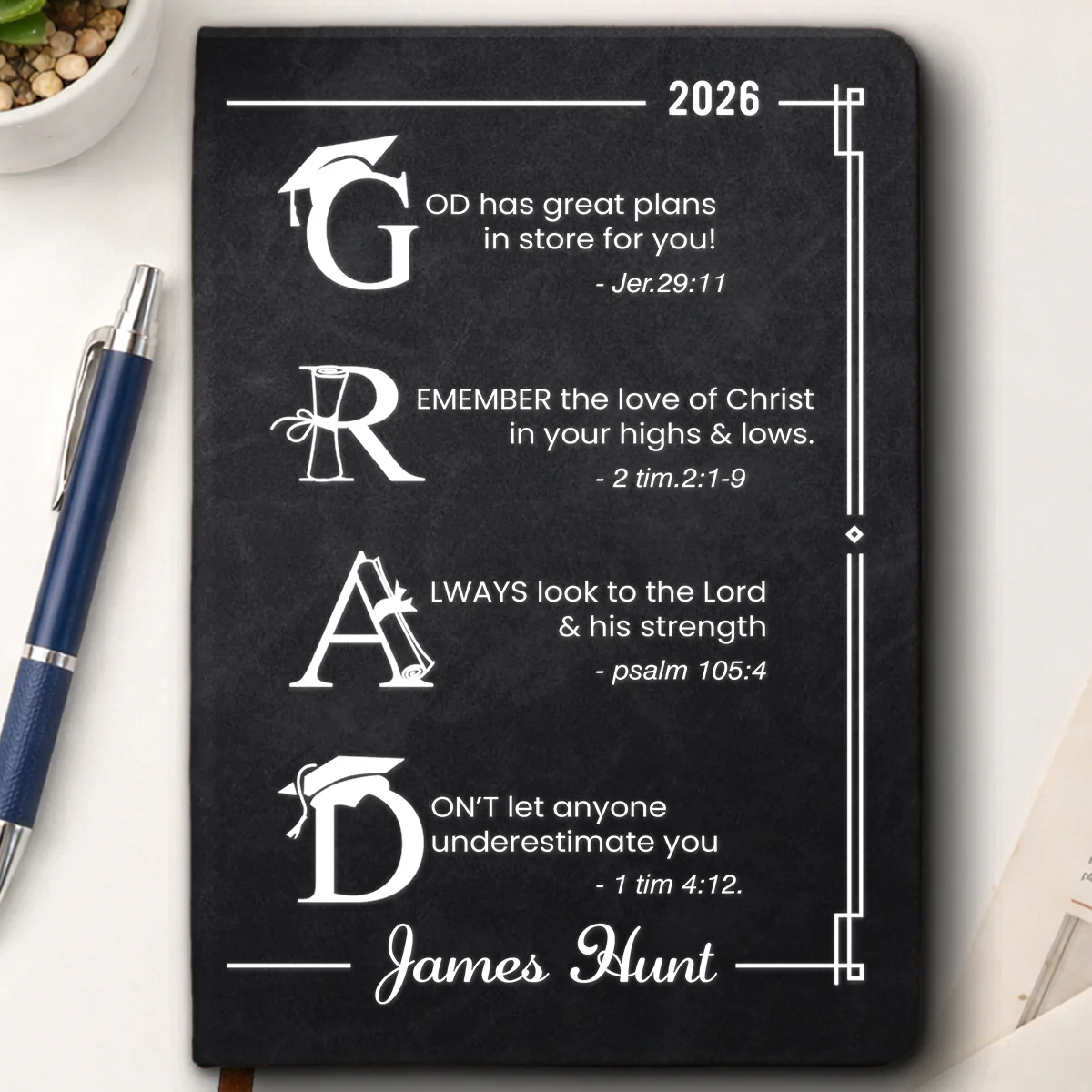 God Has Great Plans For You - Personalized Custom Leather Journal - Image 4