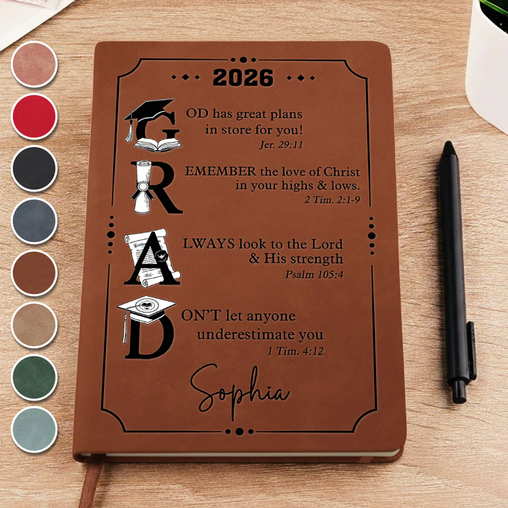 God Has Great Plans - Personalized Custom Leather Journal