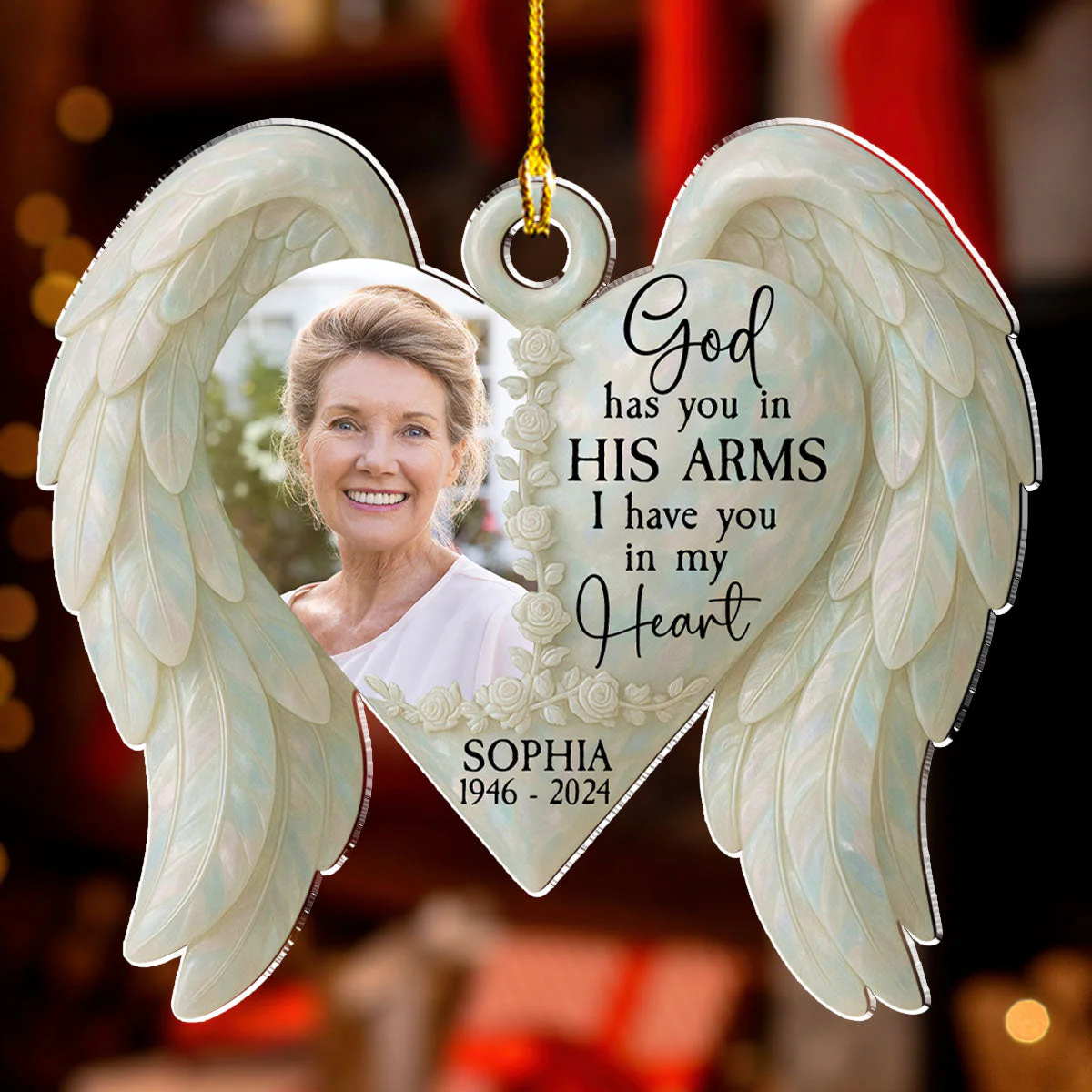 God Has You In His Arm - Personalized Custom Acrylic Ornament - Image 3