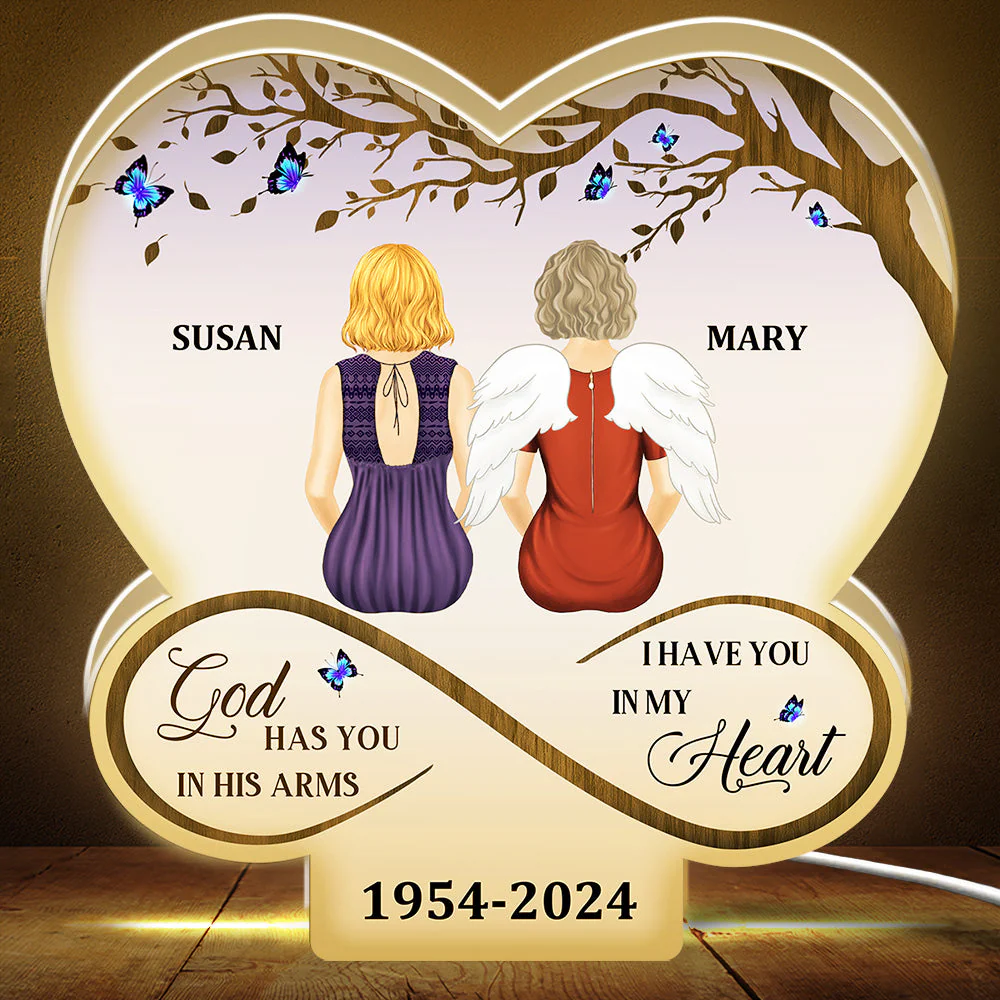 God Has You In His Arms - Personalized Custom Light Box - Image 3