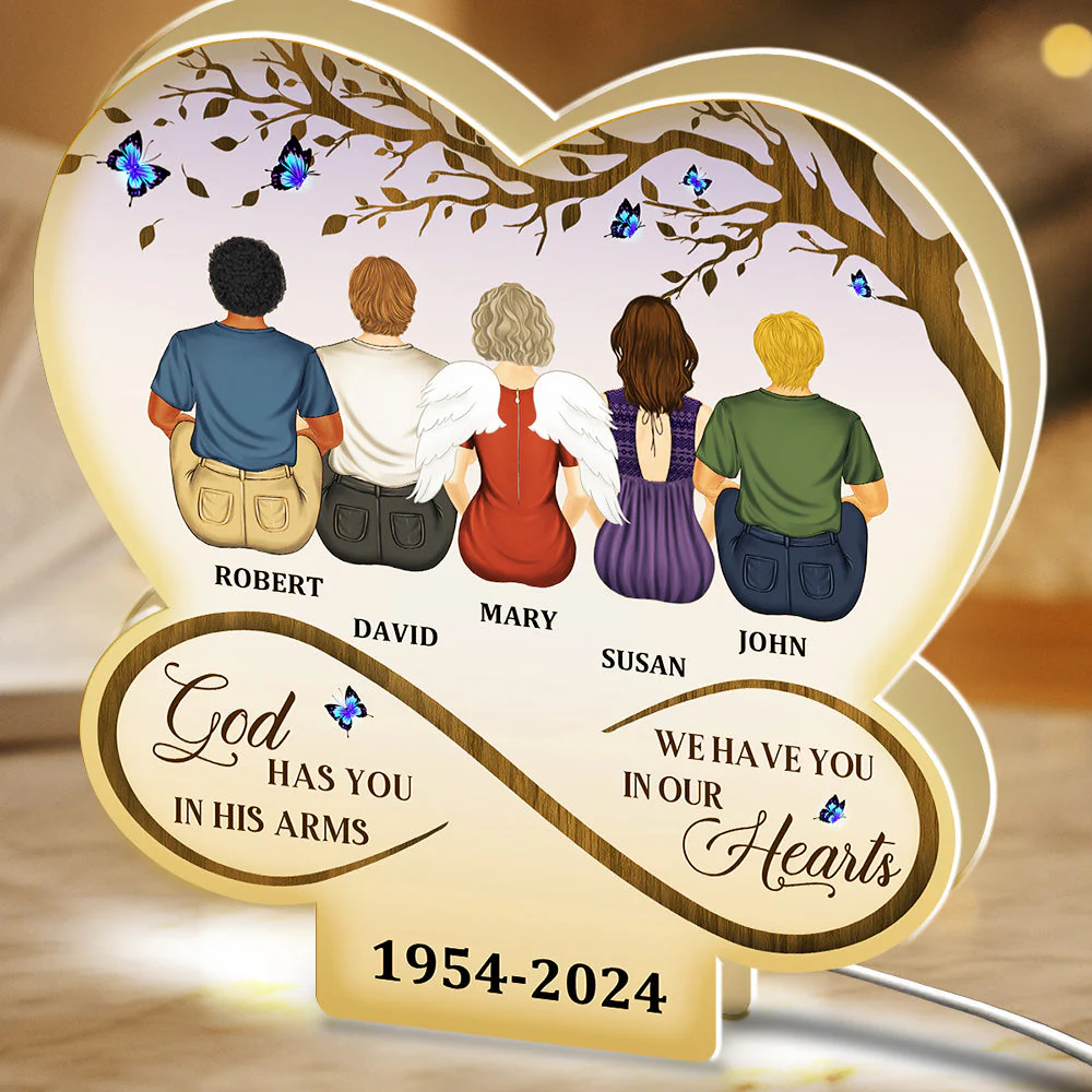 God Has You In His Arms - Personalized Custom Light Box - Image 4