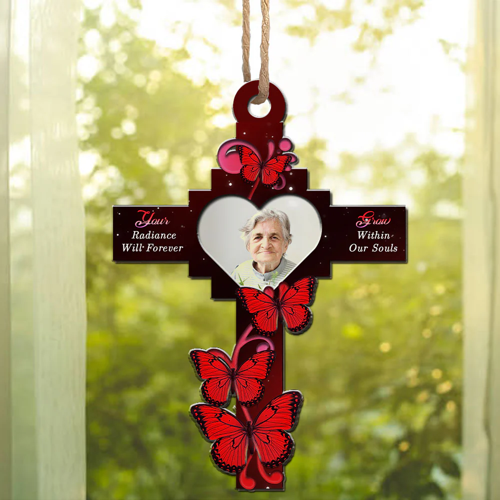 God Has You In His Arms - Personalized Custom Suncatcher - Image 4