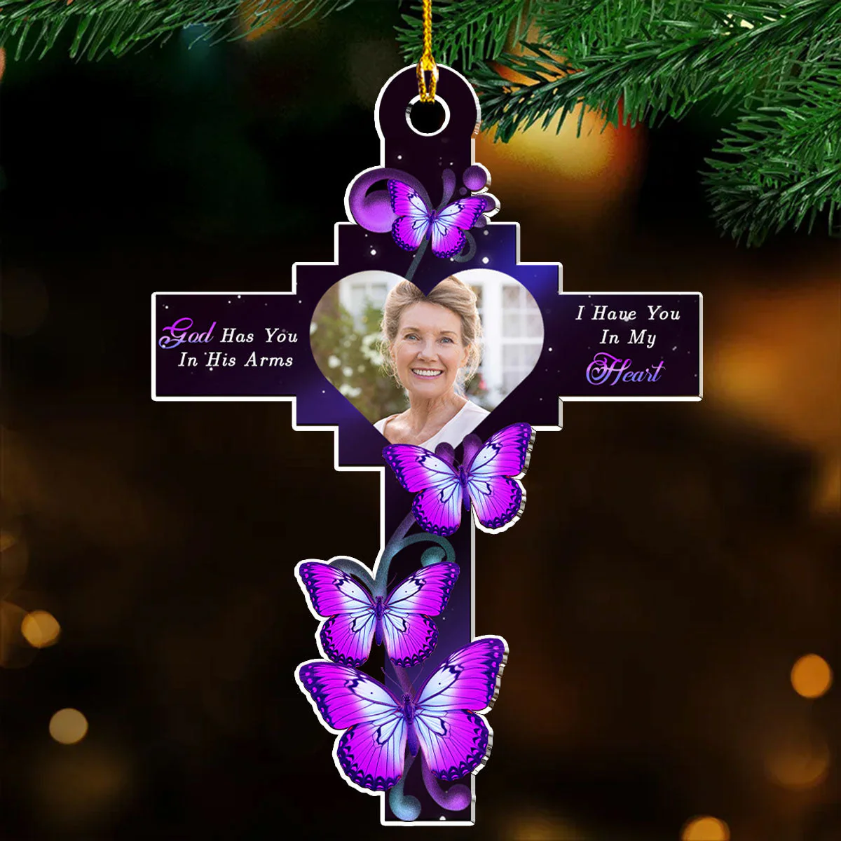 God has you - Personalized Custom Photo Acrylic Ornament - Image 2