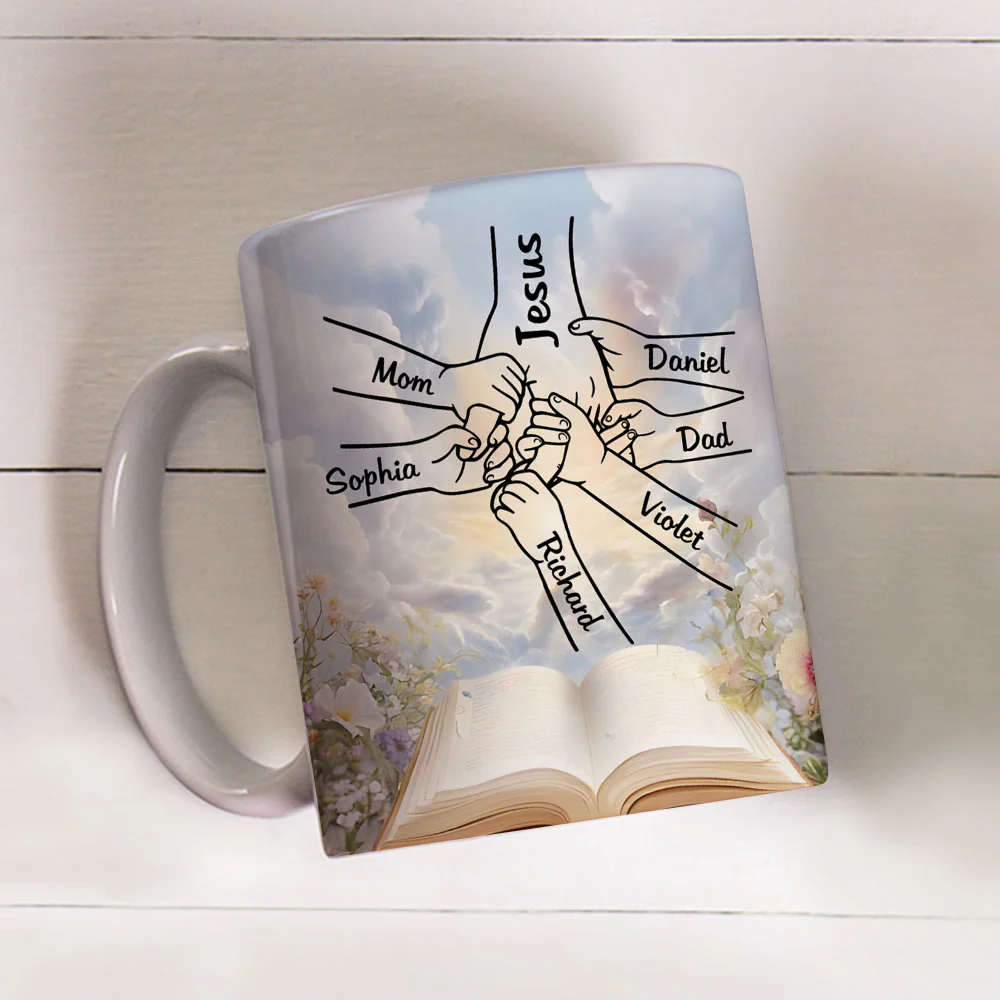 God Holds Our Hands - Personalized Custom Coffee Mug - Image 4