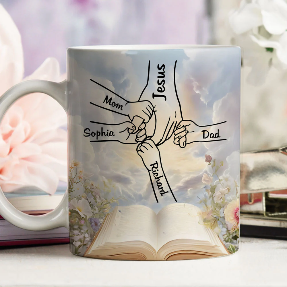 God Holds Our Hands - Personalized Custom Coffee Mug - Image 5
