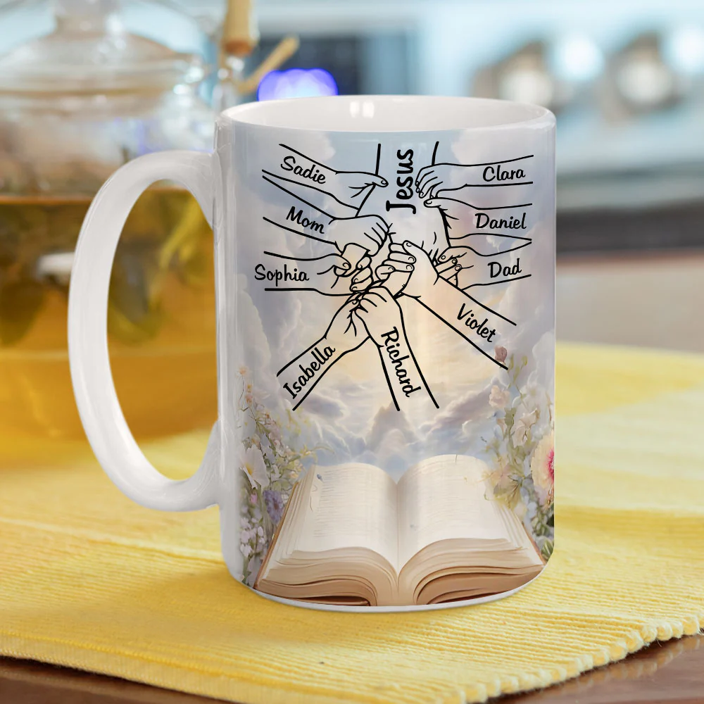God Holds Our Hands - Personalized Custom Coffee Mug - Image 8