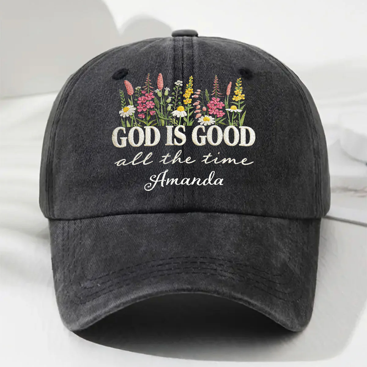 God Is Good Forever - Personalized Custom Vintage Washed Denim Cap