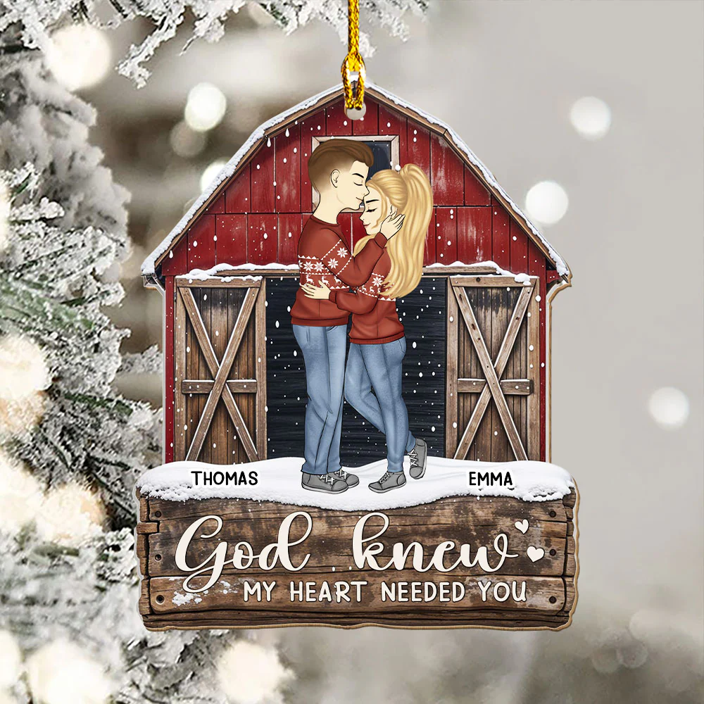 God Knew My Heart Needed You - Personalized Custom Acrylic Ornament - Image 3