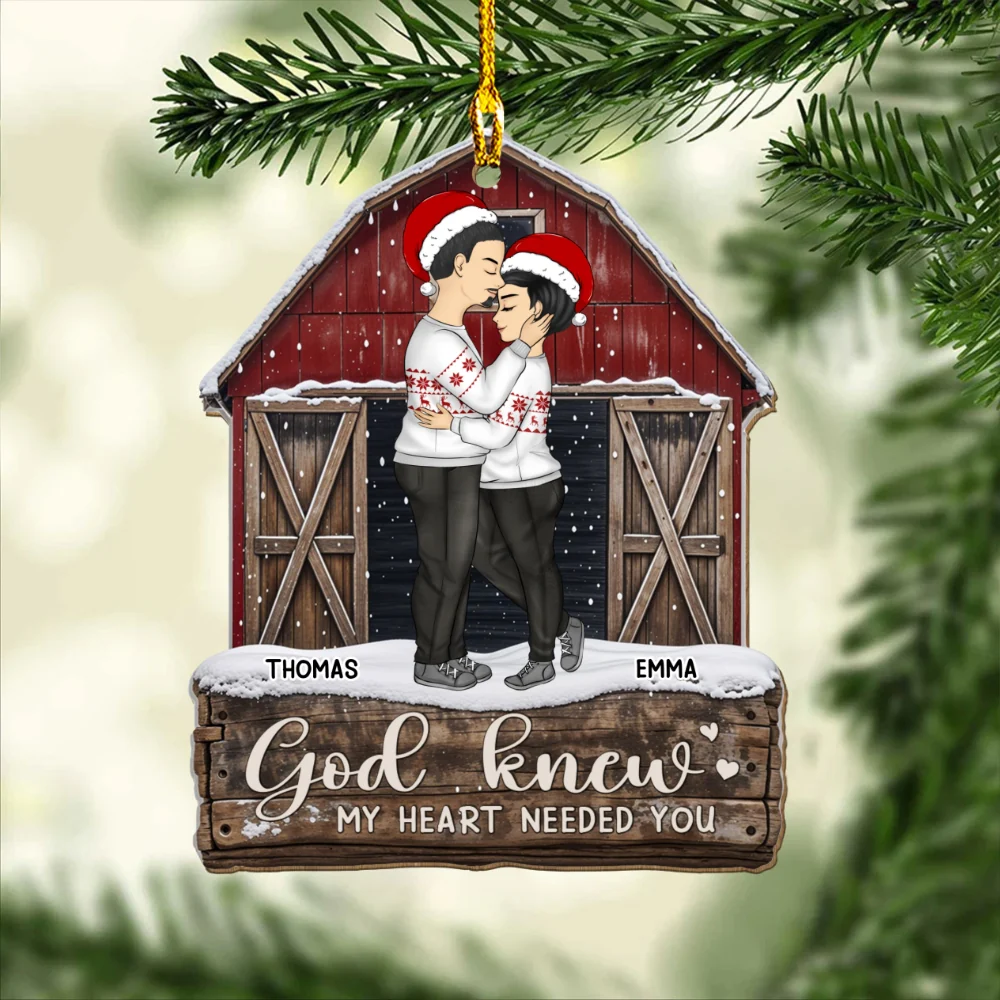 God Knew My Heart Needed You - Personalized Custom Acrylic Ornament - Image 5