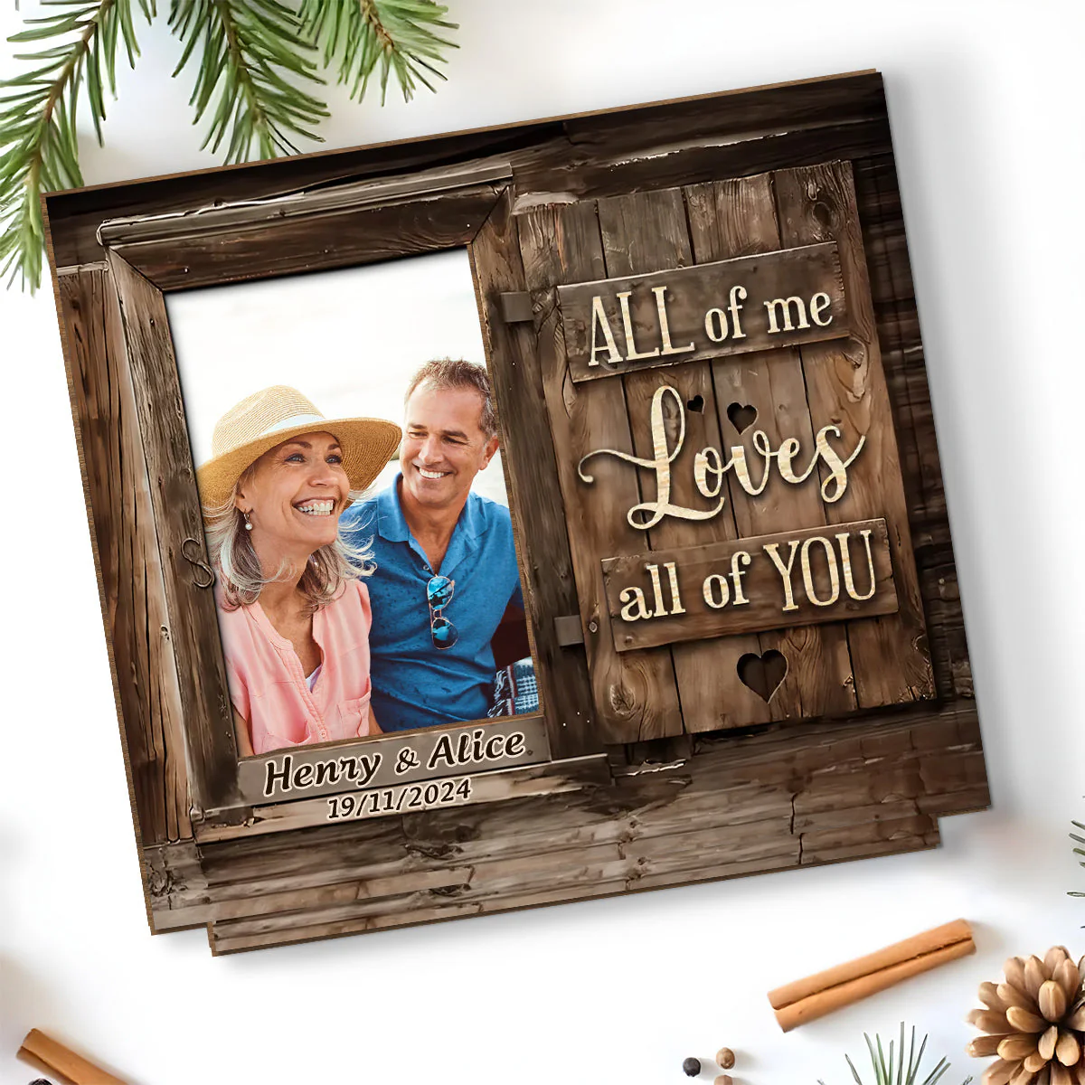God Knew My Heart Needed You - Personalized Custom 2-Layer Wood Plaque With Flat Base - Image 2