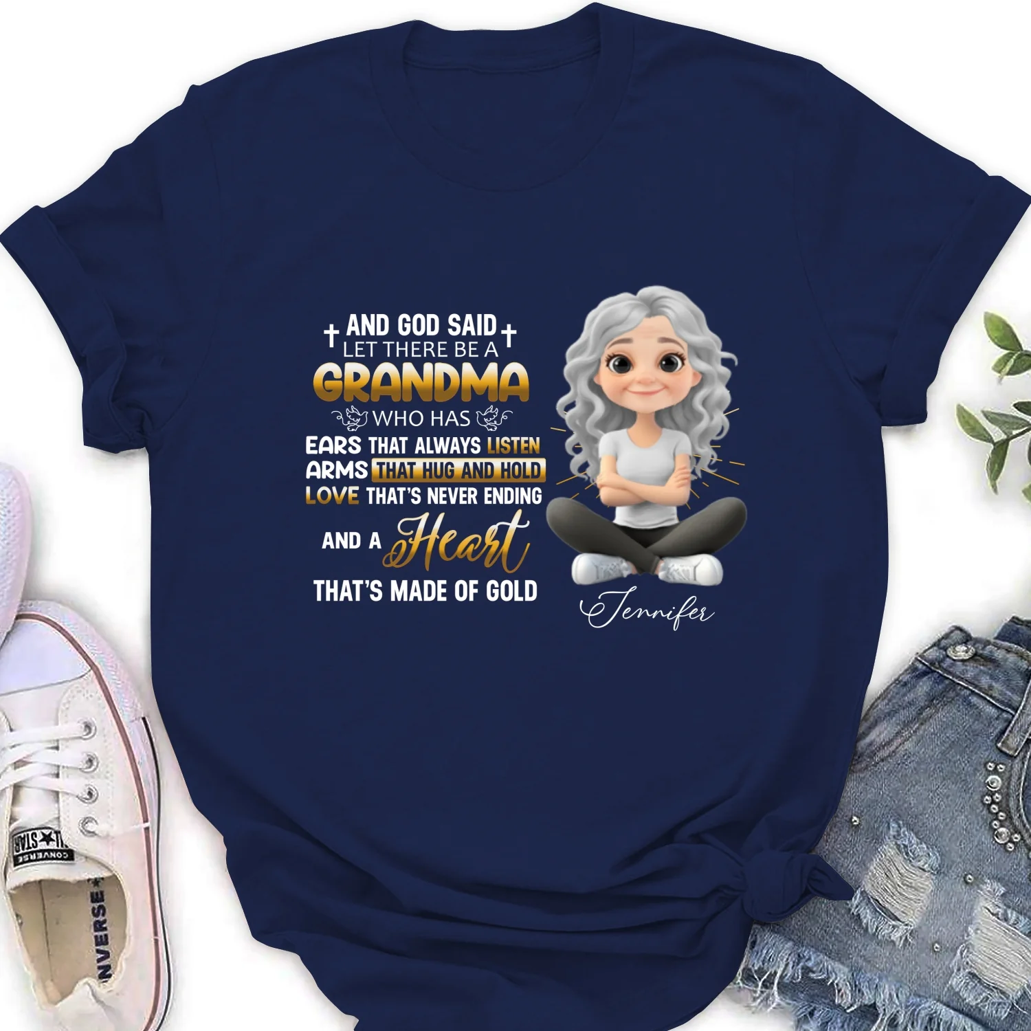 God Made Grandma - Personalized Custom Shirt - Image 18